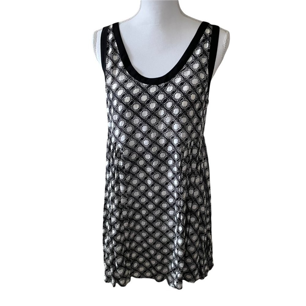 Free People Black White Printed Scoopneck Sundress Dress Sml